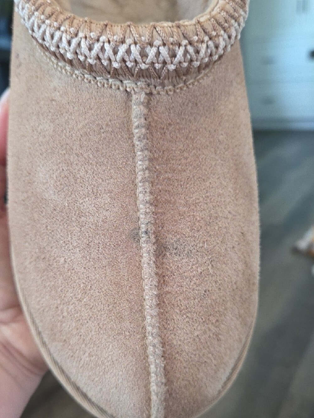UGG 8 Women's Light Tan Tasman Suede Shearling Slip-On Mules - Picture 5 of 5